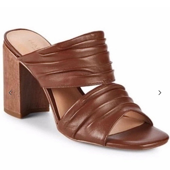 Halston Heritage Shoes - Halston Heritage Kiera brown leather pleated sandals size 8